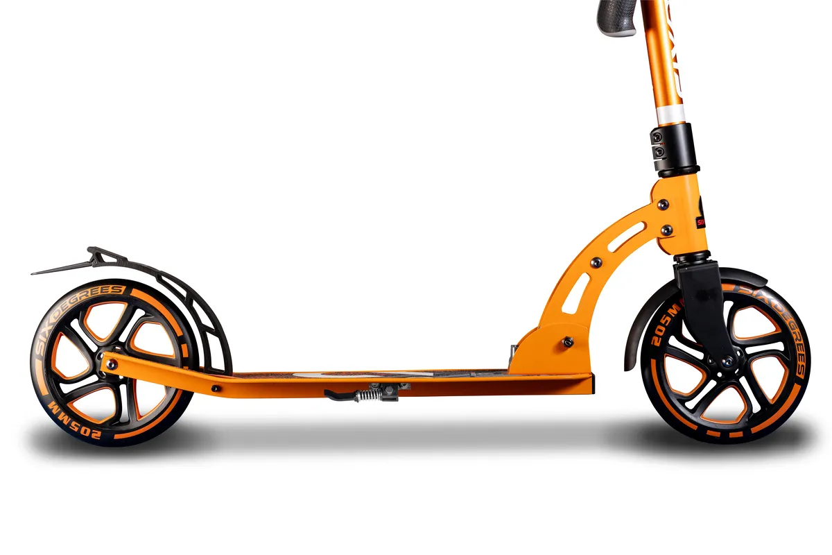 SIX DEGREES Aluminium Scooter 205 mm sparkcykel orange hopfällbar