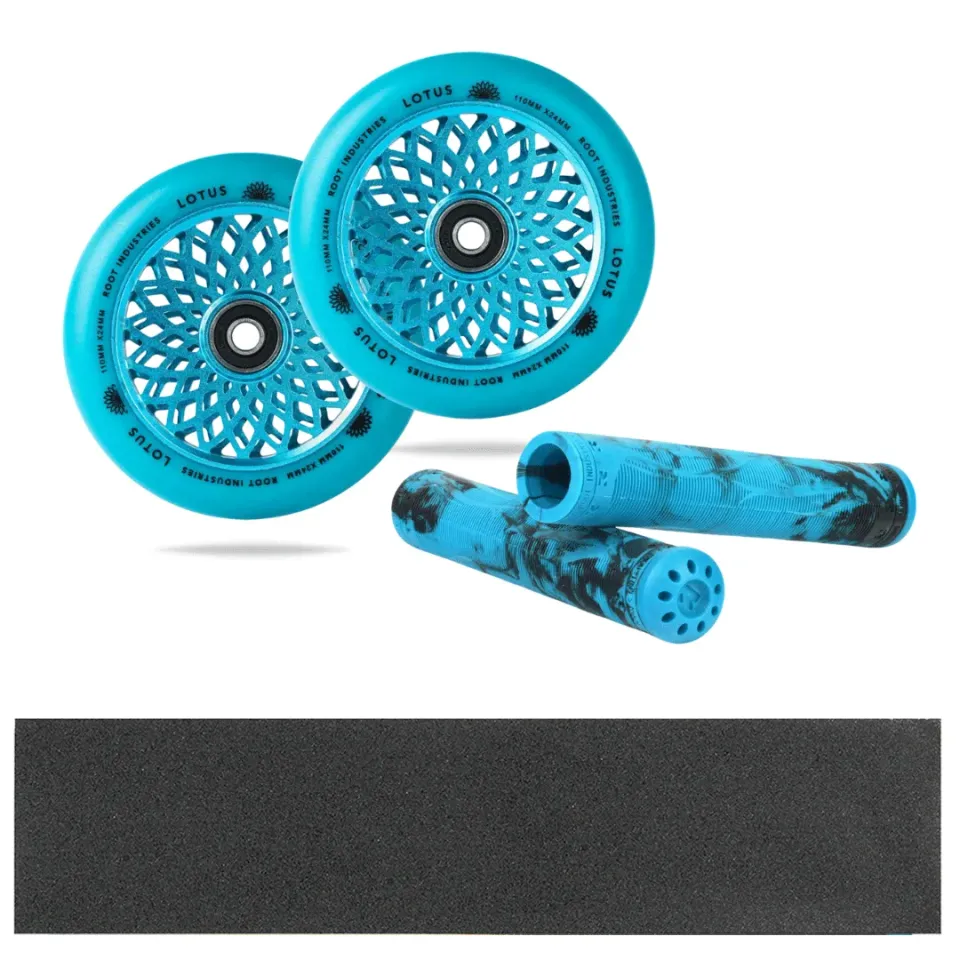Root Industries Lotus 110mm uppgraderingspaket blå hjul grepp