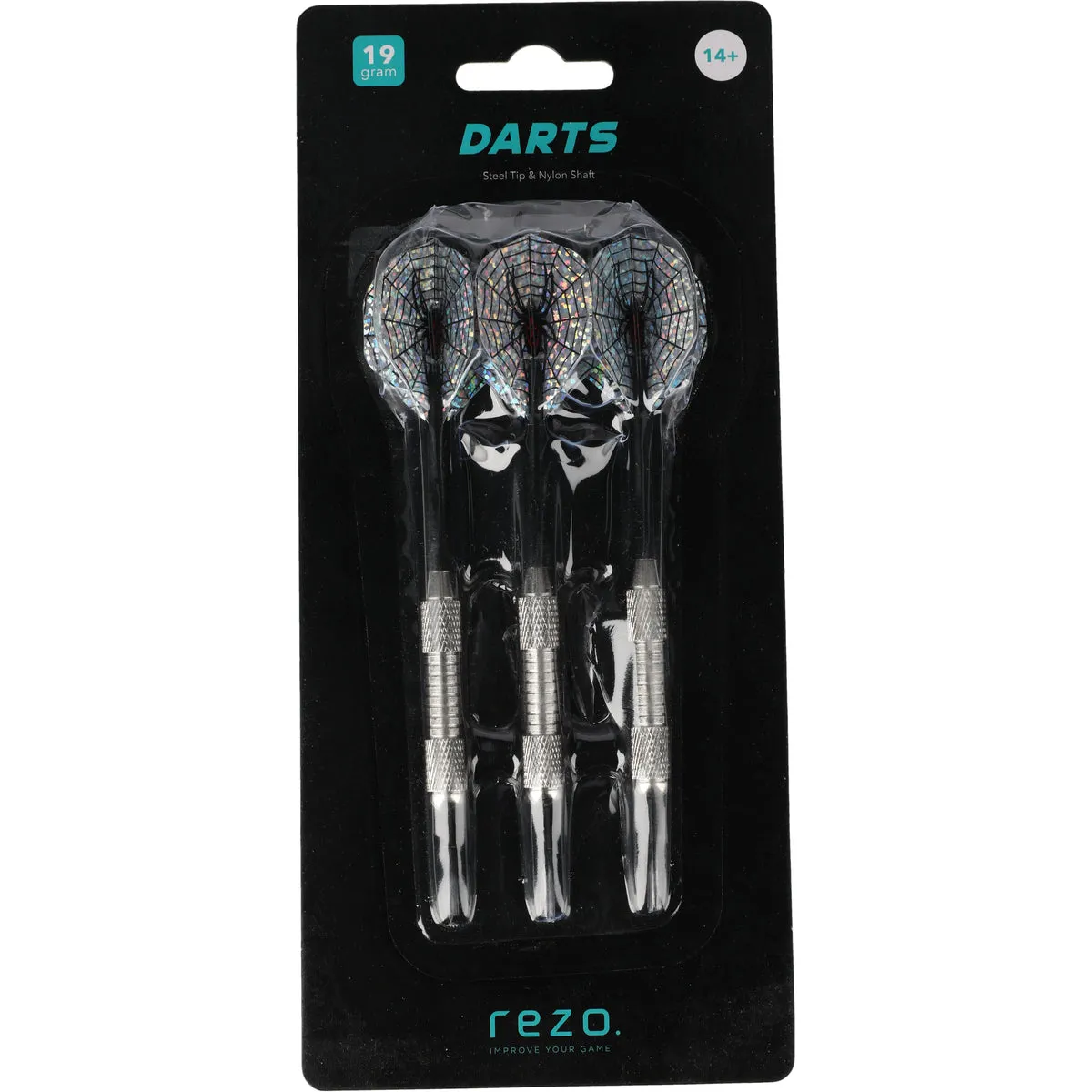 Rezo Steel Darts dartpilar 19g Black 3-pack stål