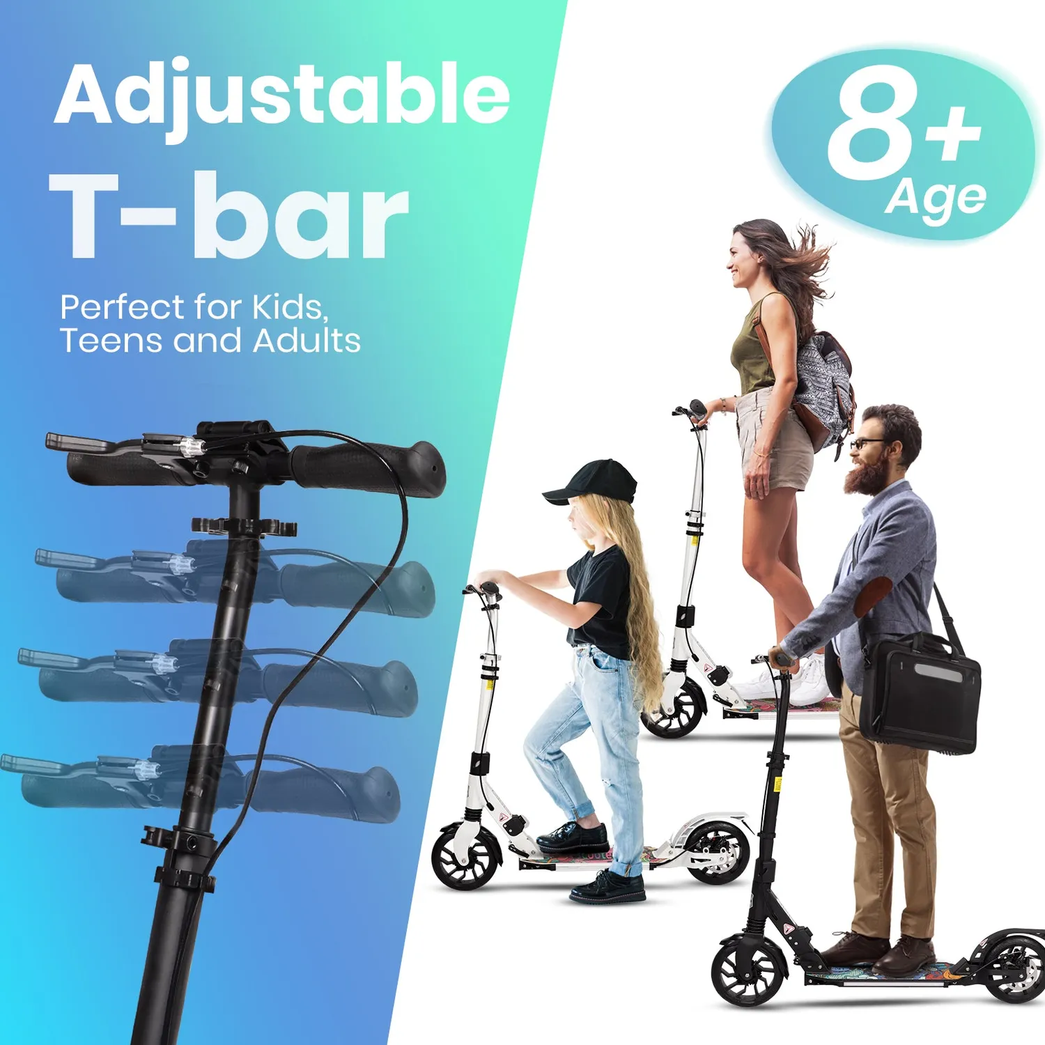 Hyeed Light Up sparkcykel svart med skivbroms