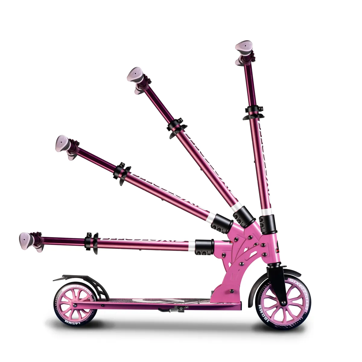 SIX DEGREES Aluminium Scooter Junior 180/145 mm sparkcykel rosa barn