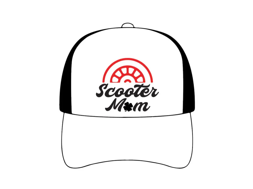 Lucky Scooter Mom keps trucker svart bomull