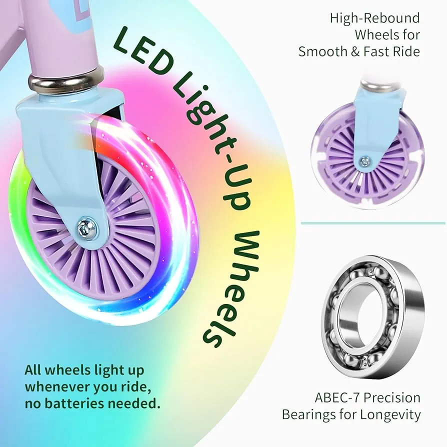 Beleev V2 2-hjulig sparkcykel lila LED