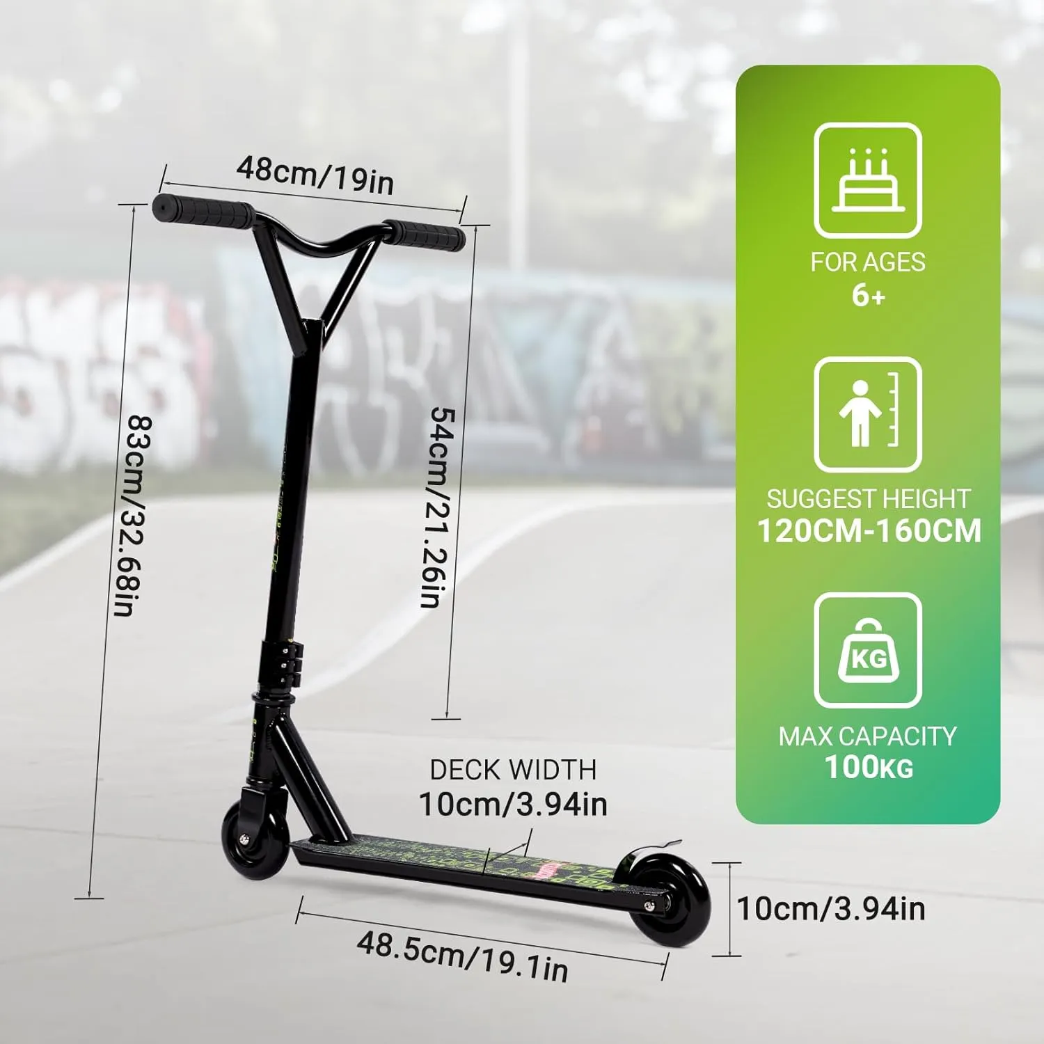 H.yeed Stunt Graffiti tricksparkcykel 360 styre EN71