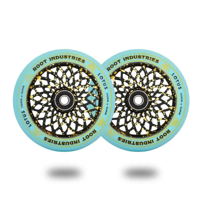 Root Industries Lotus 110mm hjul Blue/Gold Splatter 88A