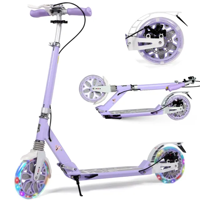 Hyeed Light Up sparkcykel lila med skivbroms