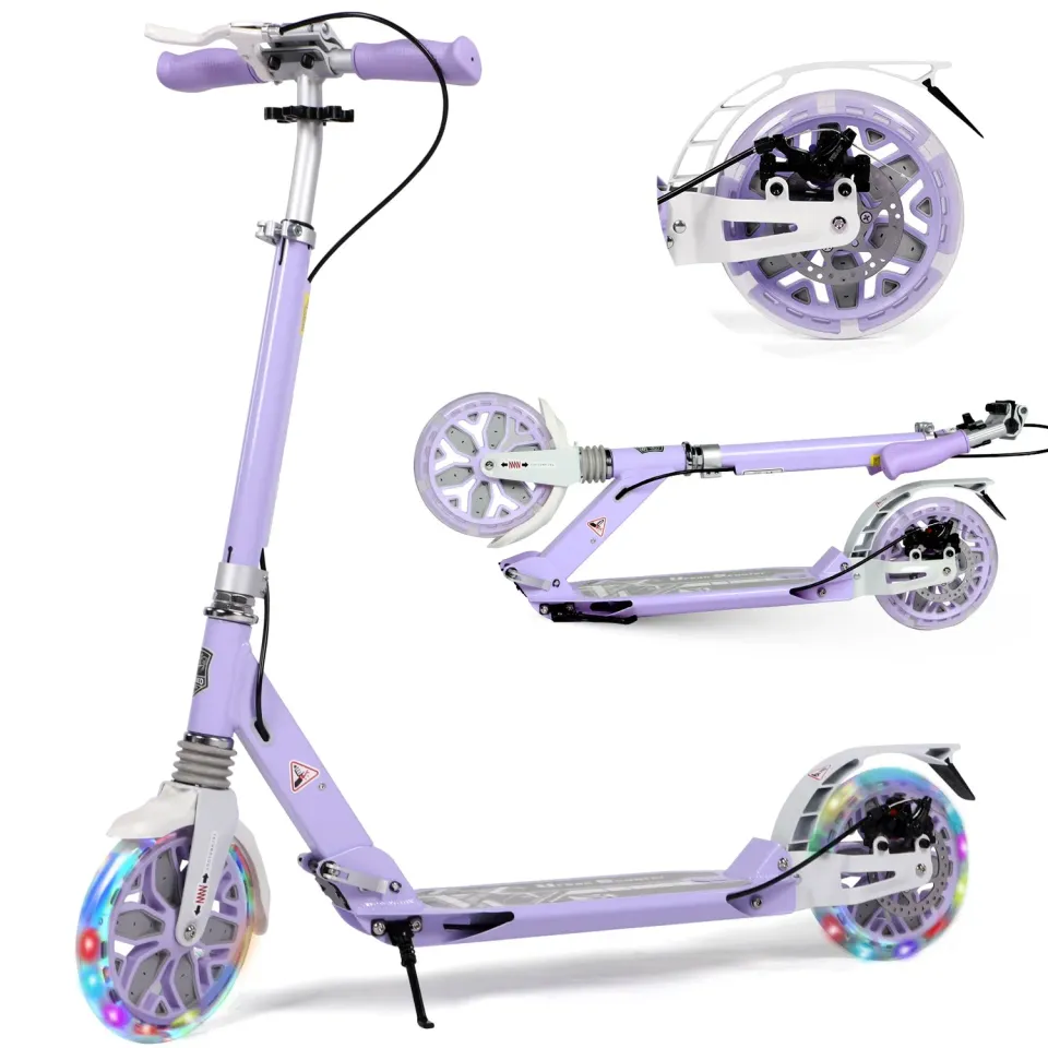 Hyeed Light Up sparkcykel lila med skivbroms