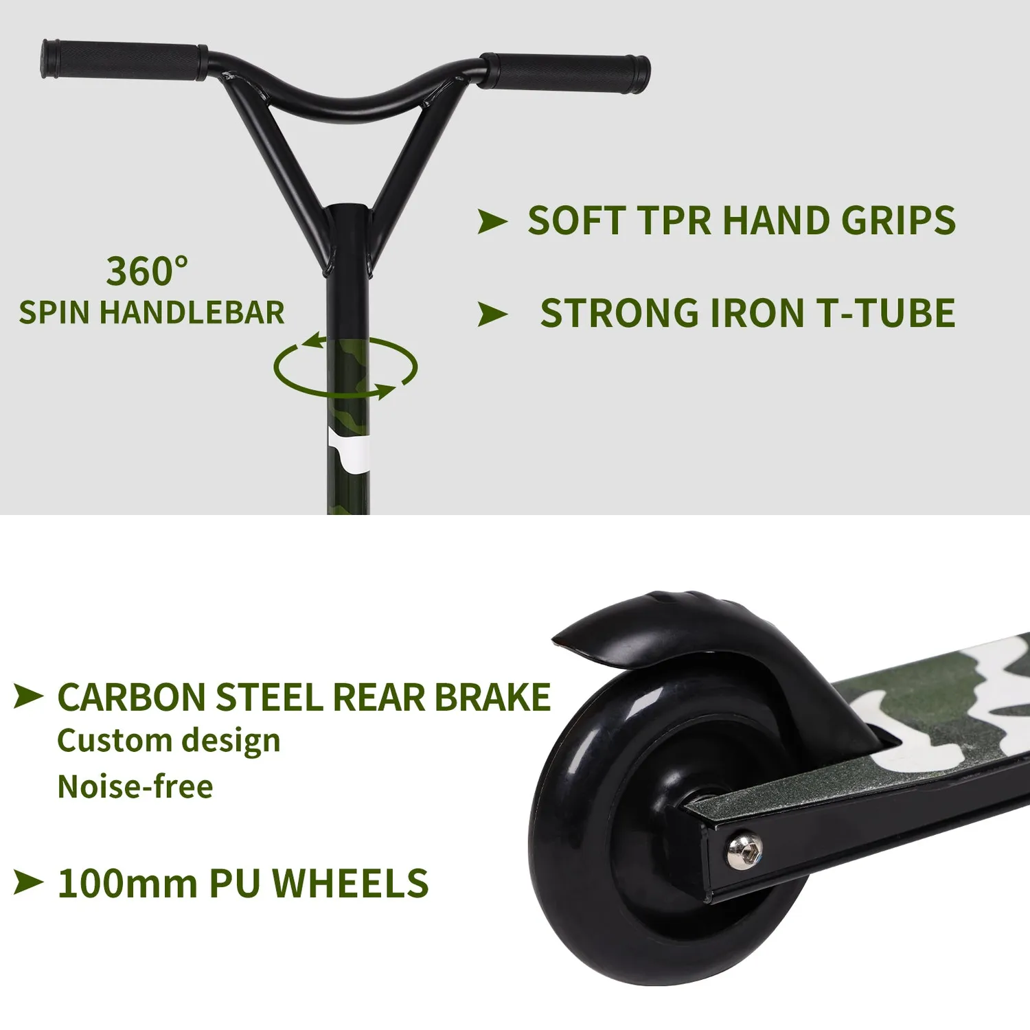 H.yeed tricksparkcykel grön 100mm nybörjare