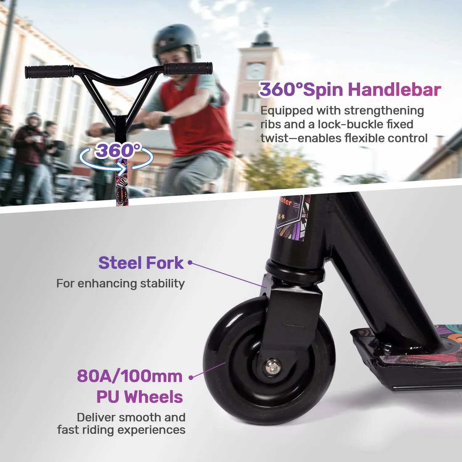 H.yeed stuntscooter graffiti 100mm ABEC-9