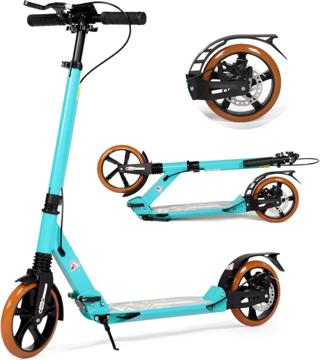 H.yeed sparkcykel 200 mm ljusblå skivbroms vikbar
