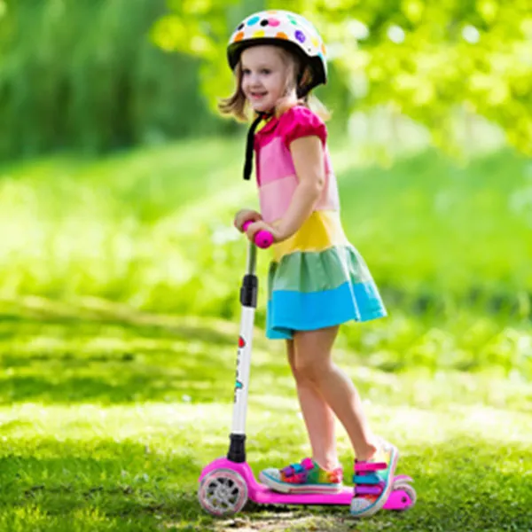 BELEEV sparkcykel 3-hjul rosa lysande hjul