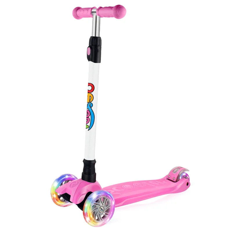 Beleev Pinky sparkcykel 3 hjul rosa lysande hjul