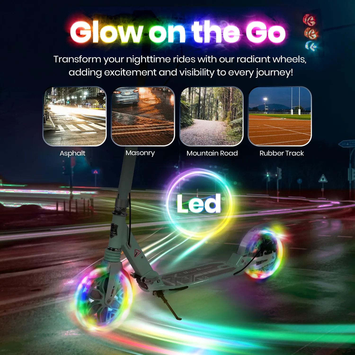 H.yeed sparkcykel grön 200 mm LED skivbroms