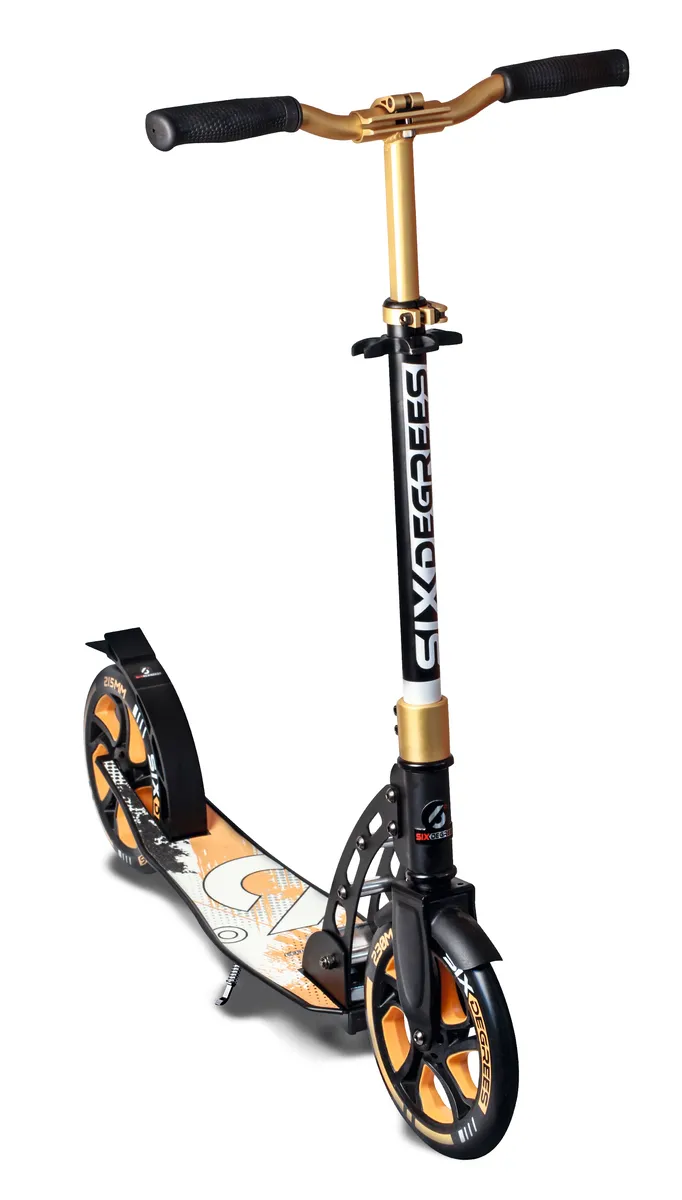 SIX DEGREES Aluminium Scooter 230 mm sparkcykel guld hopfällbar