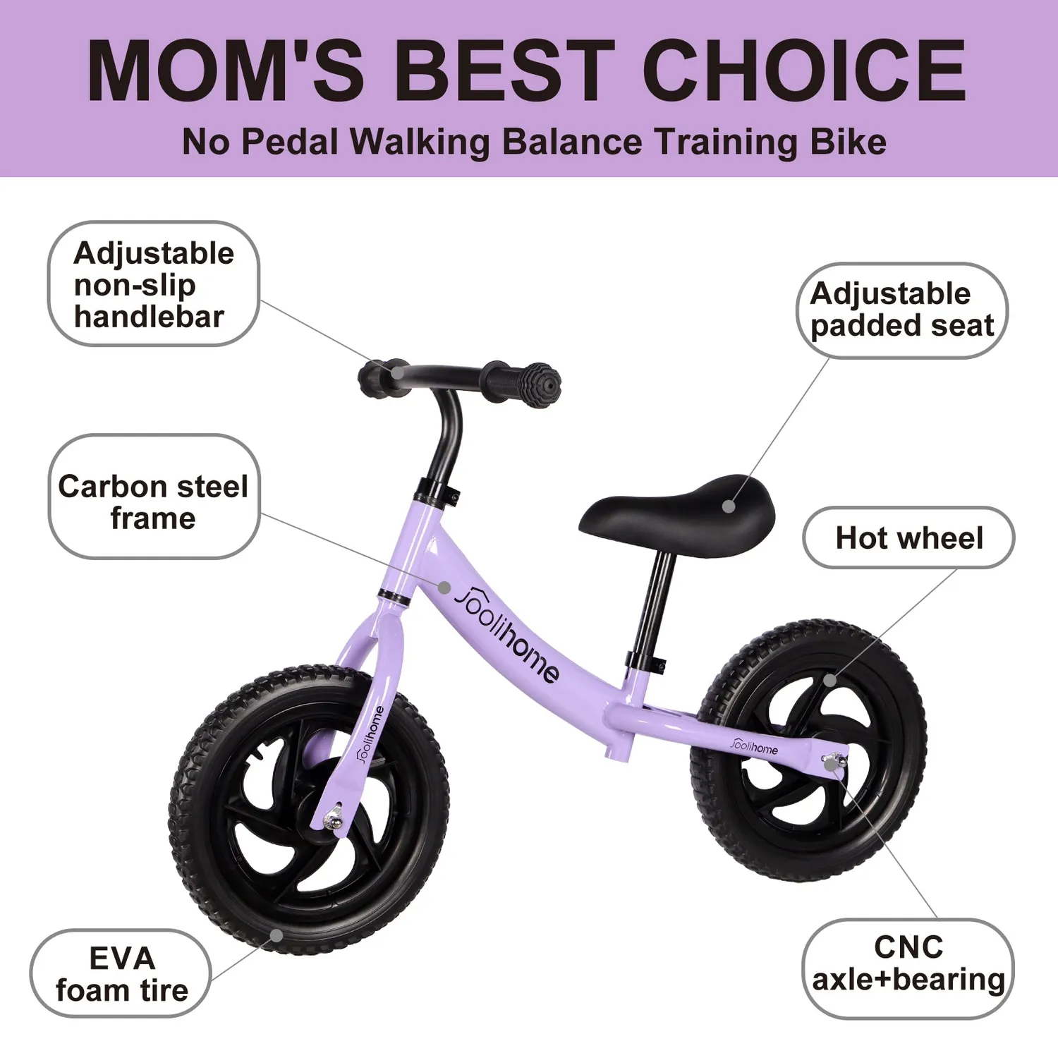 H.yeed 12" springcykel lila kolstål 12 tum