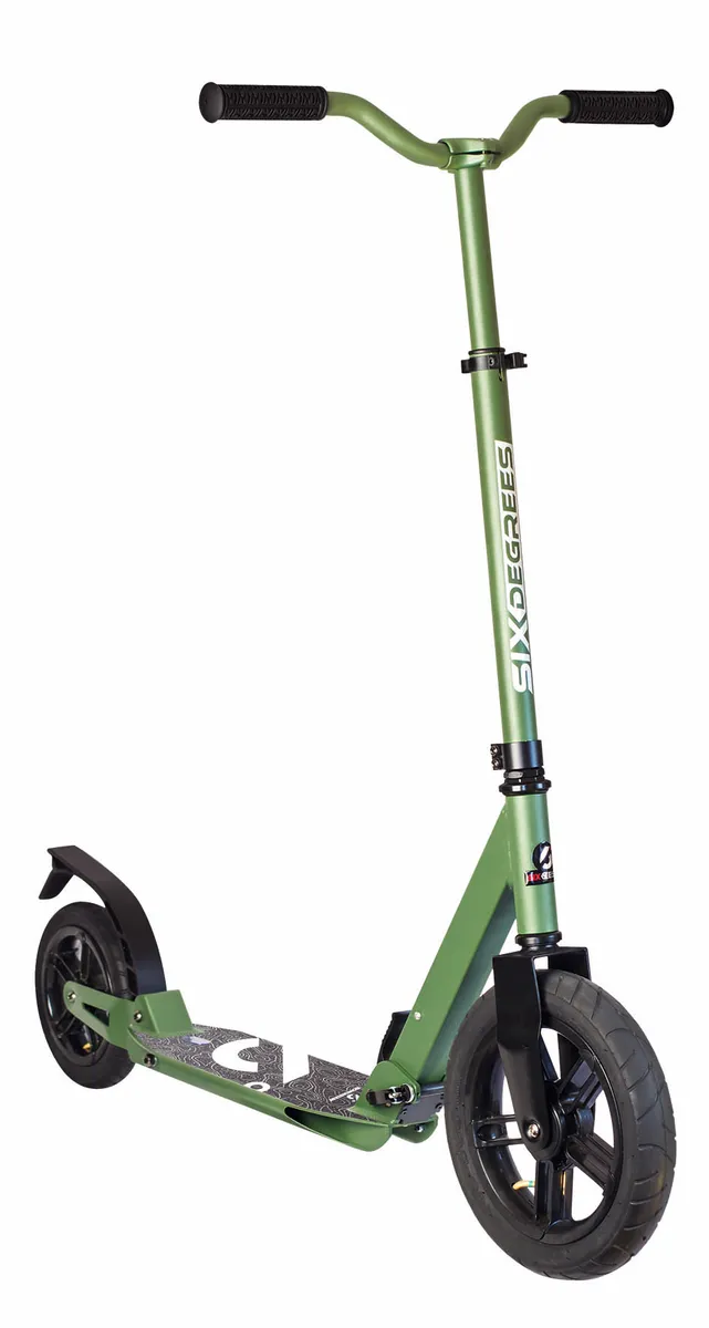 SIX DEGREES Aluminium Scooter All Terrain 300/205 mm sparkcykel olivgrön