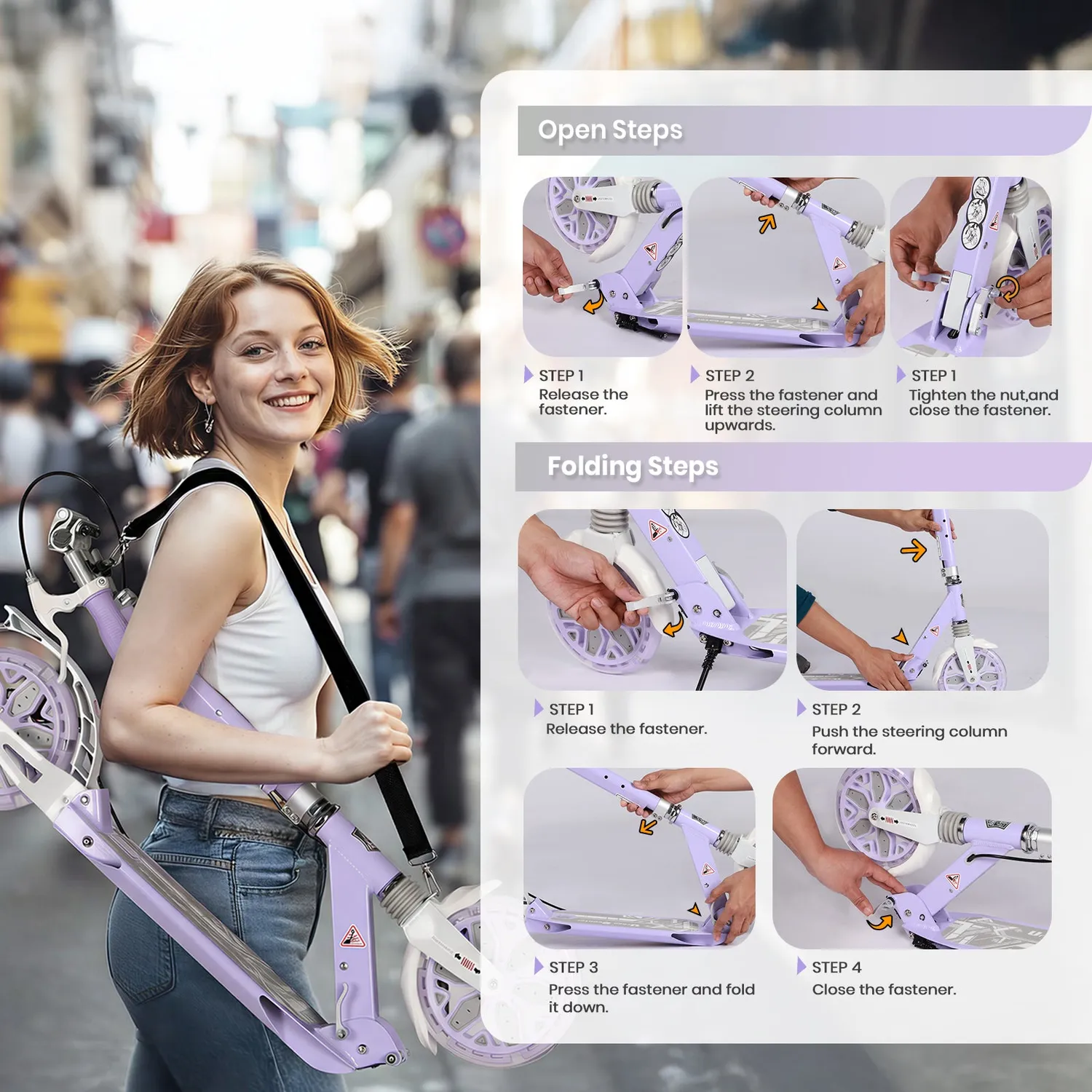 Hyeed Light Up sparkcykel lila med skivbroms