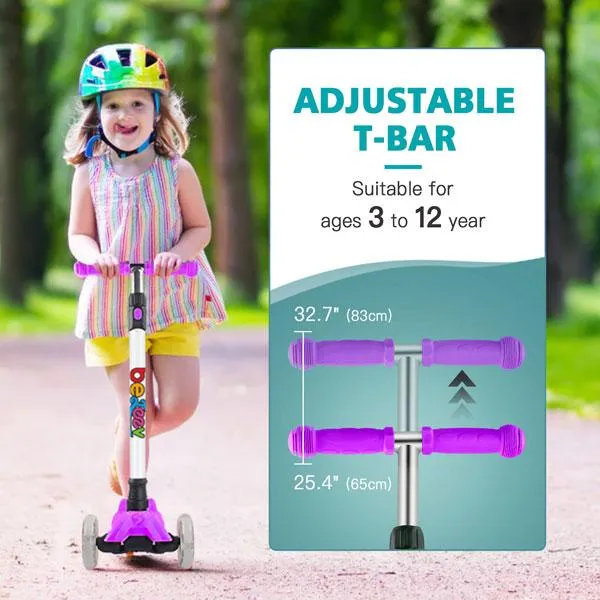 Beleev 3-hjulig sparkcykel blå lysande hjul