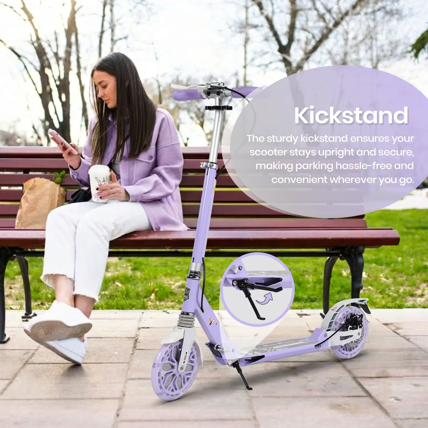 Hyeed Light Up sparkcykel lila med skivbroms