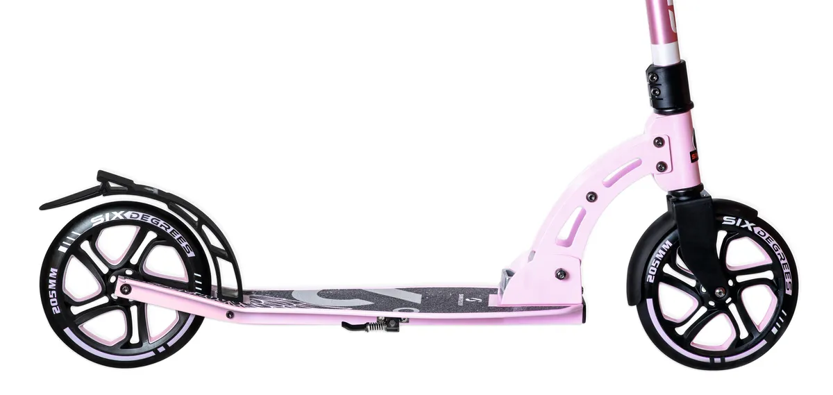 SIX DEGREES Aluminium Scooter 205 mm sparkcykel pastellrosa hopfällbar