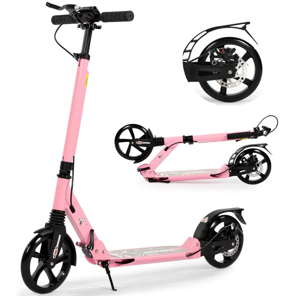H.yeed Kick sparkcykel 200mm rosa skivbroms