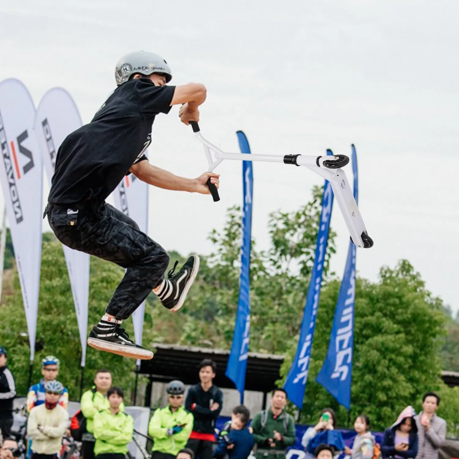 H.yeed Stunt sparkcykel trick 100mm vit aluminium