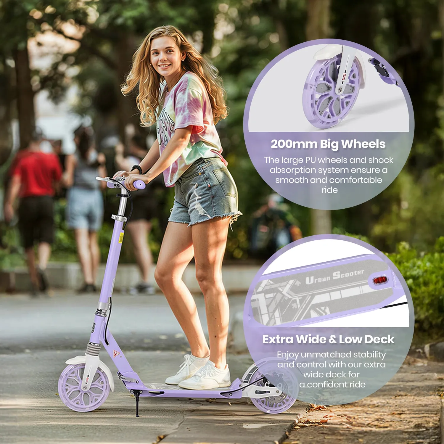 Hyeed Light Up sparkcykel lila med skivbroms