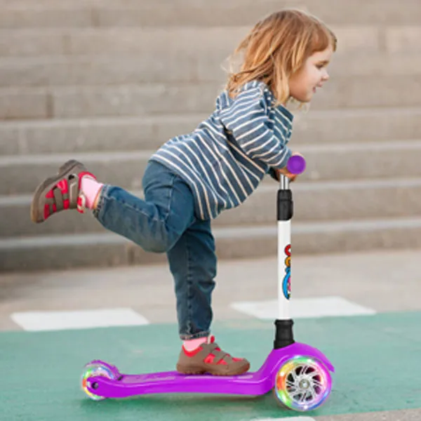 Beleev sparkcykel 3-hjul lila LED bred platta