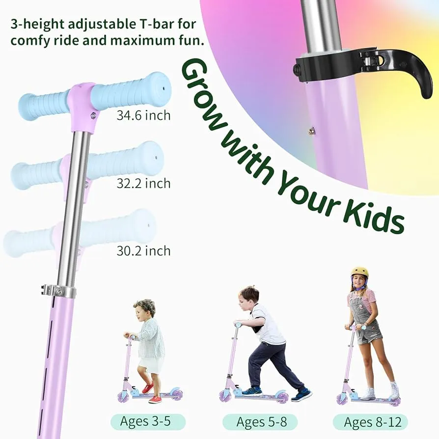 Beleev V2 2-hjulig sparkcykel lila LED