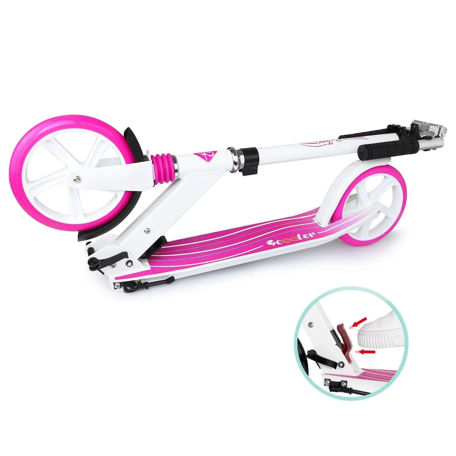 Beleev V5 sparkcykel rosa 200 mm stötdämpad