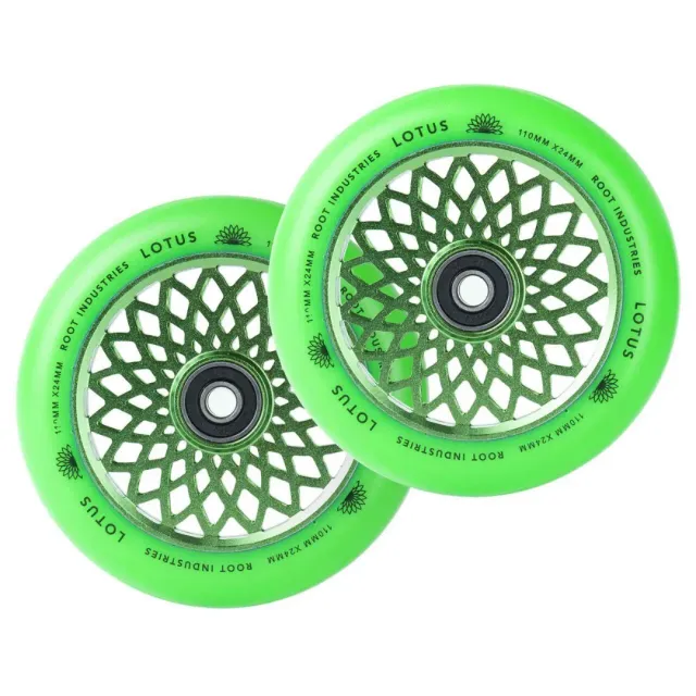 Root Industries Lotus 110mm sparkcykelhjul grön/grön 88A