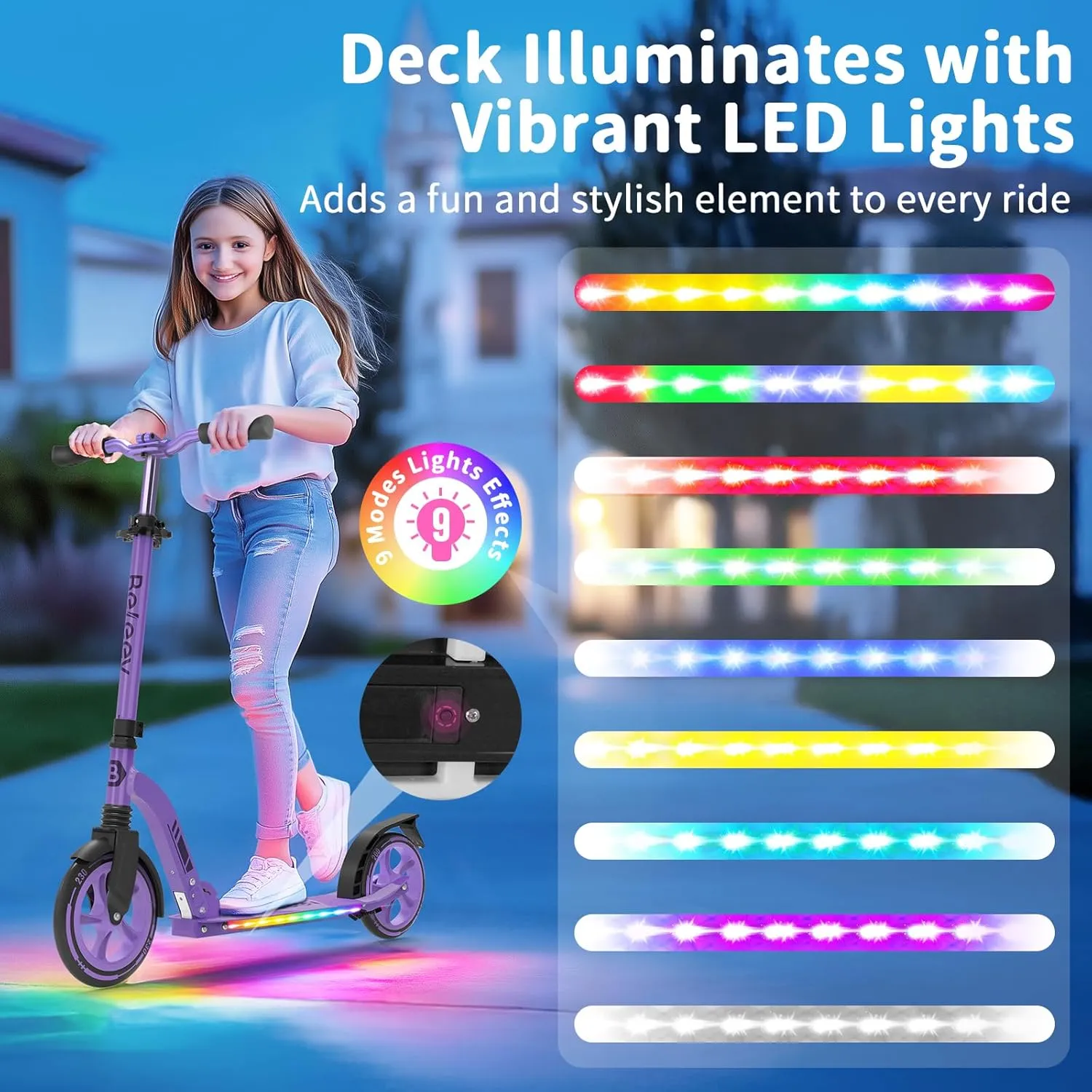 BELEEV sparkcykel lysande däck justerbar