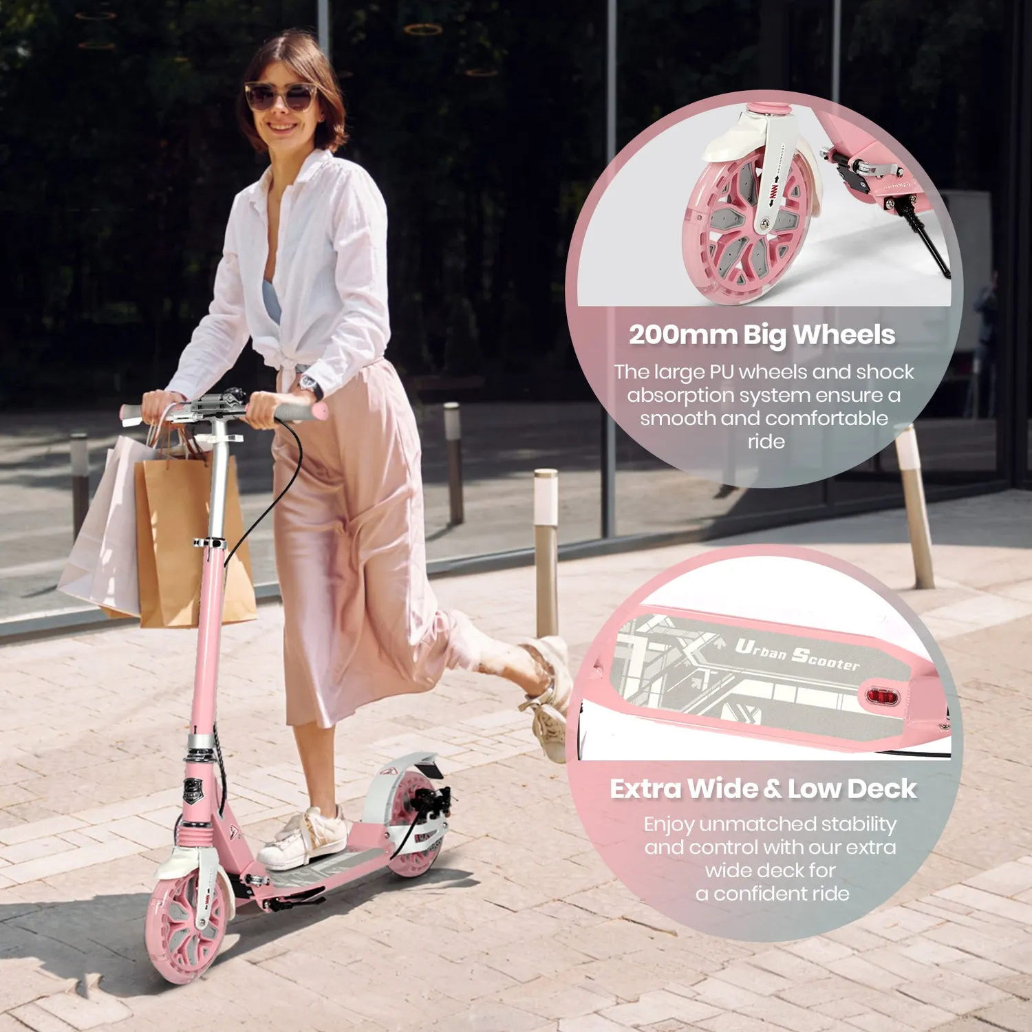 H.yeed Light Up sparkcykel 200mm rosa LED skivbroms