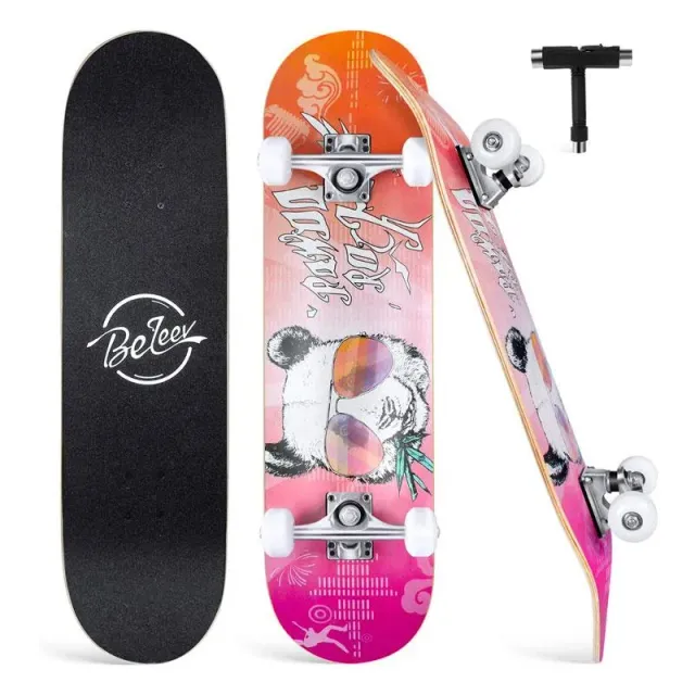 BELEEV 31 skateboard panda 79x20 cm 7-lagers lönn