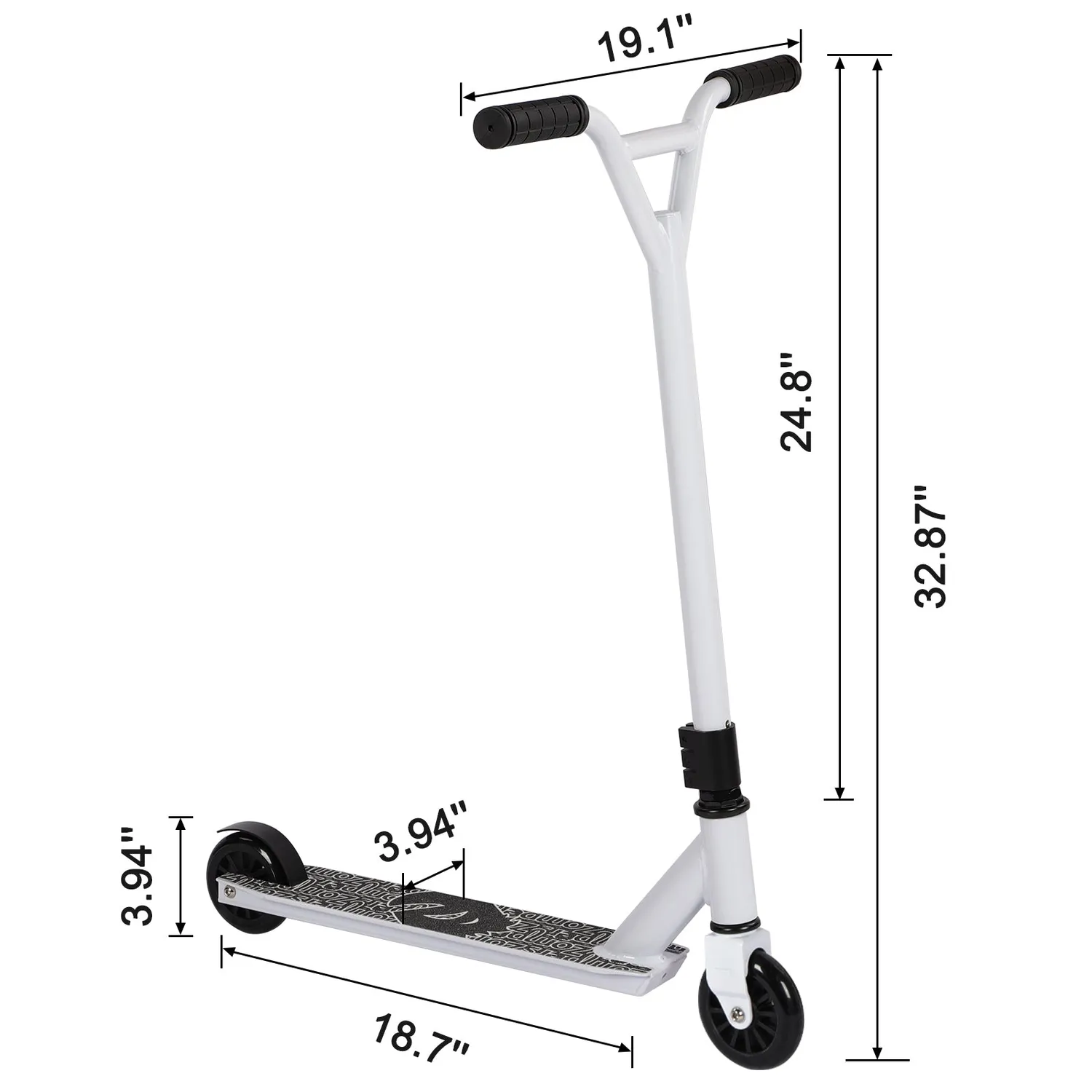 H.yeed Stunt sparkcykel trick 100mm vit aluminium