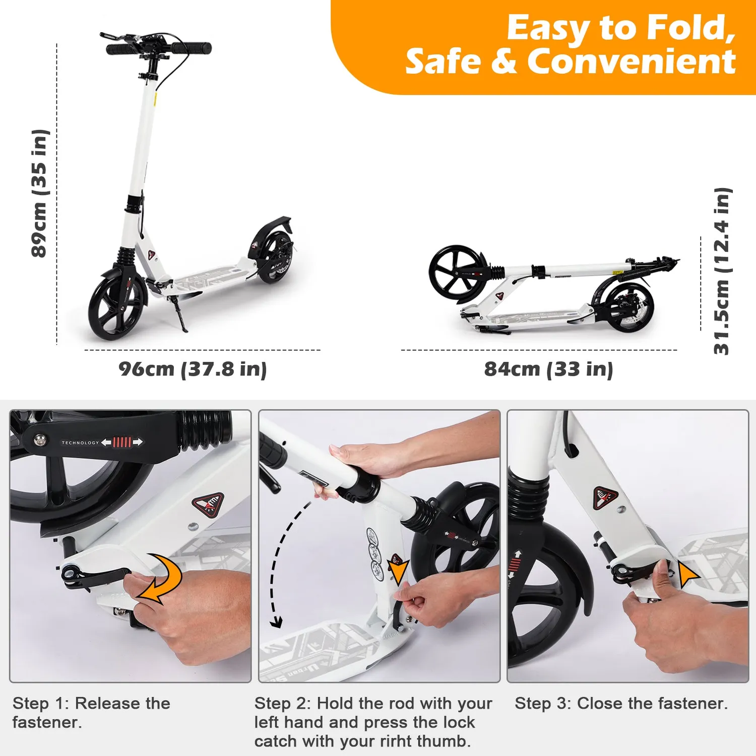 H.yeed sparkcykel vit 200 mm skivbroms
