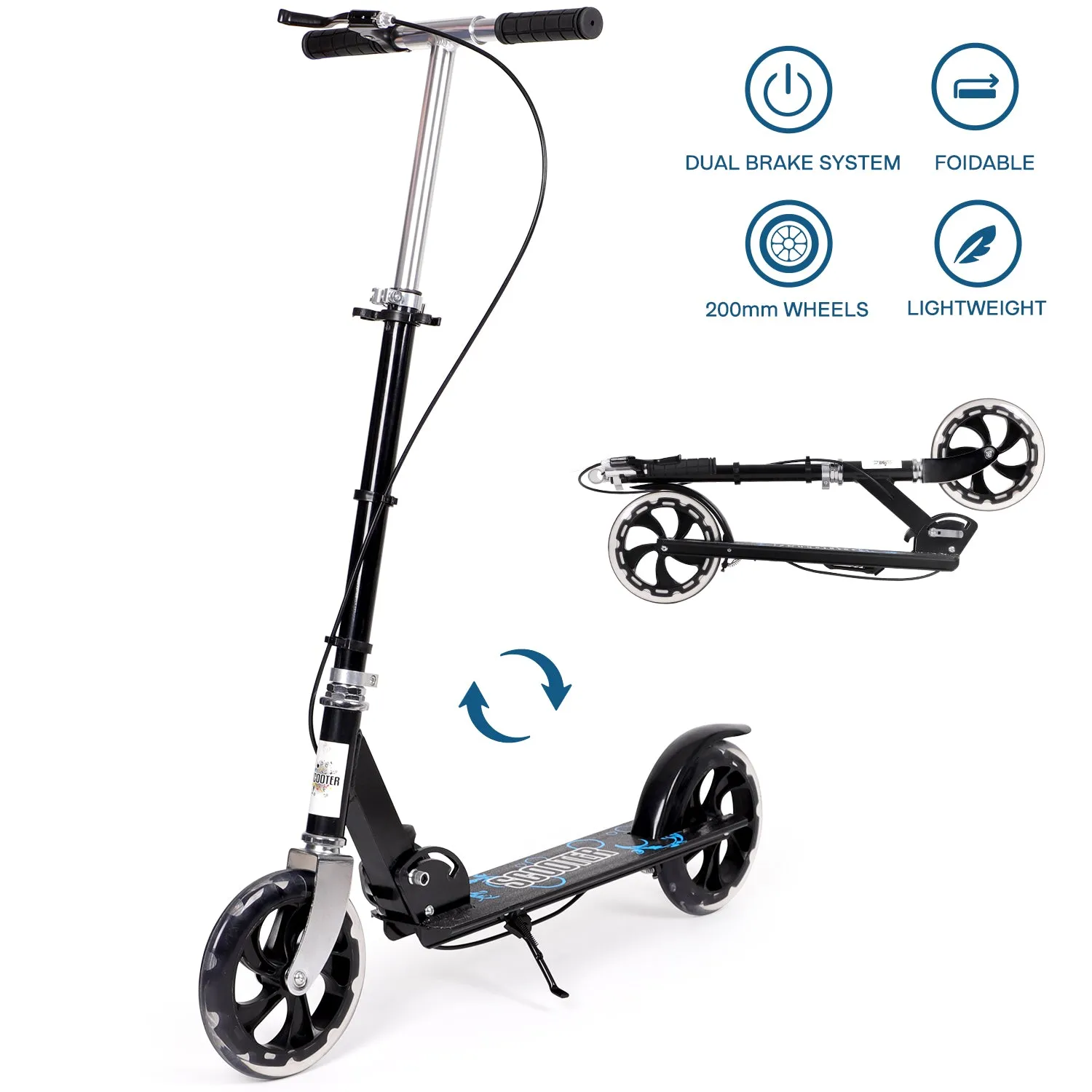 H.yeed sparkcykel svart 200 mm dubbelbroms