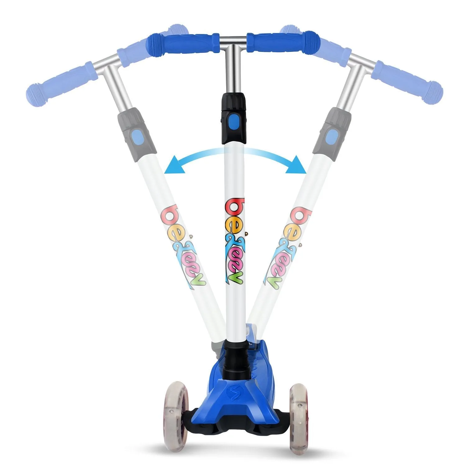 BELEEV 3-hjulig sparkcykel blå LED 120 mm 2-8 år