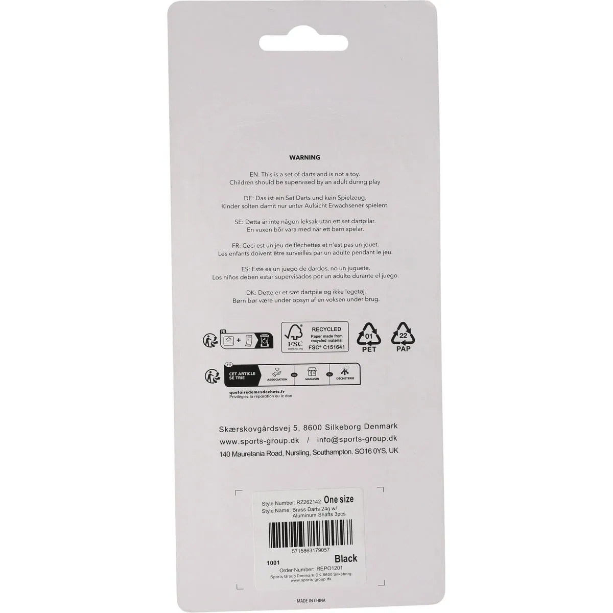 Rezo dartpilar mässing 24 g svart 3-pack
