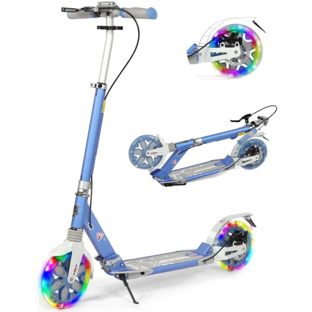 H.yeed sparkcykel blå 200 mm LED-hjul skivbroms