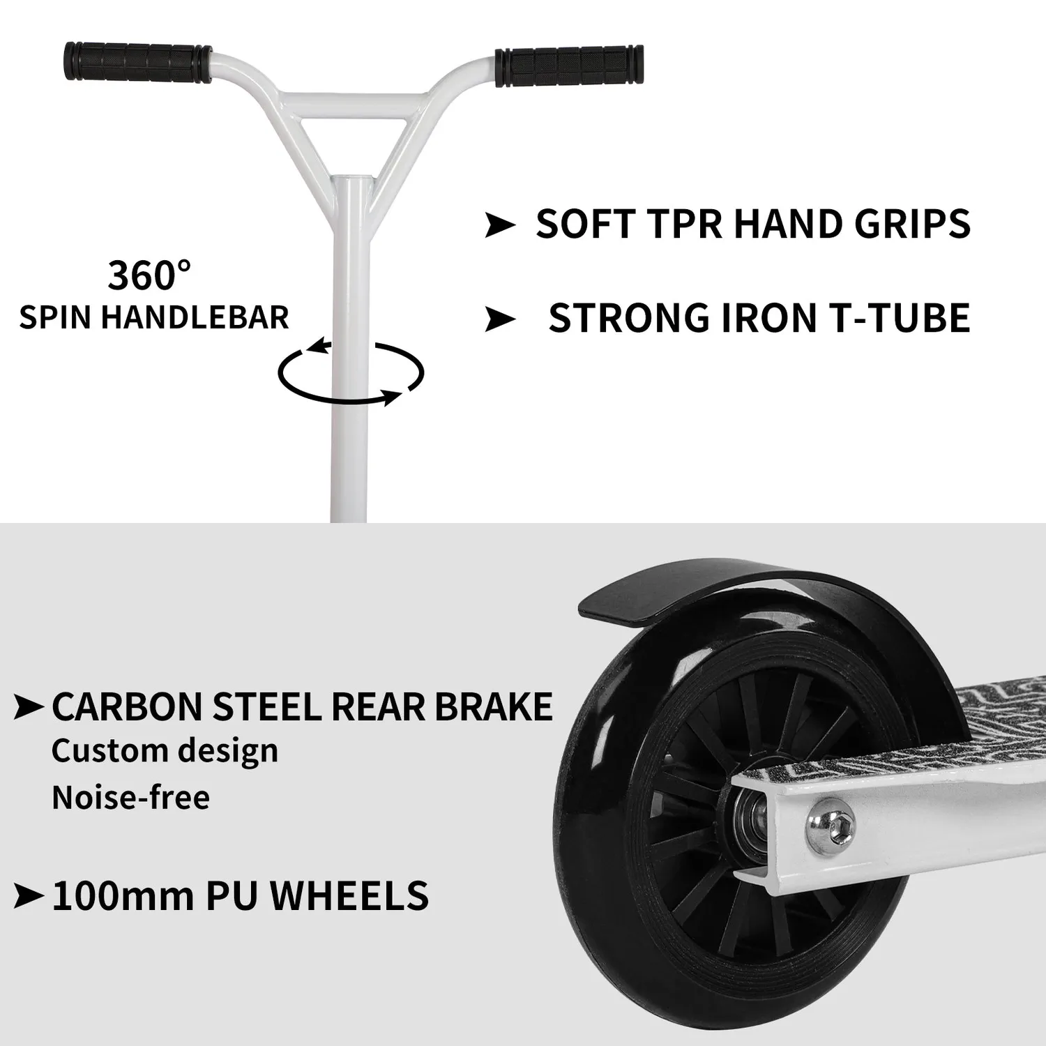 H.yeed Stunt sparkcykel trick 100mm vit aluminium
