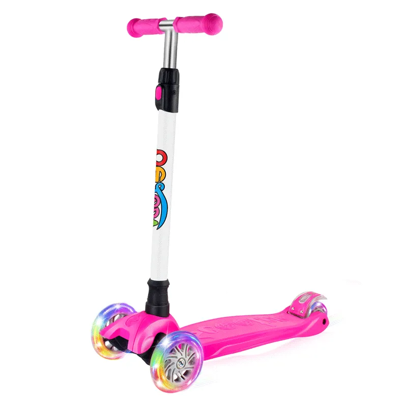 Beleev sparkcykel 3 hjul fuchsia lysande hjul 2-8 år