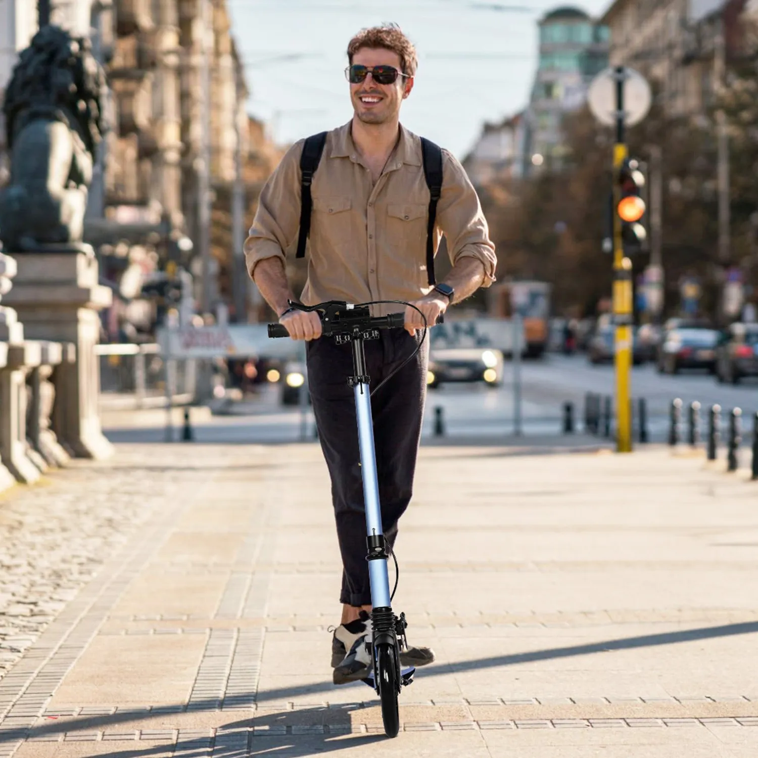 H.yeed sparkcykel ljusblå 200 mm skivbroms dämpning