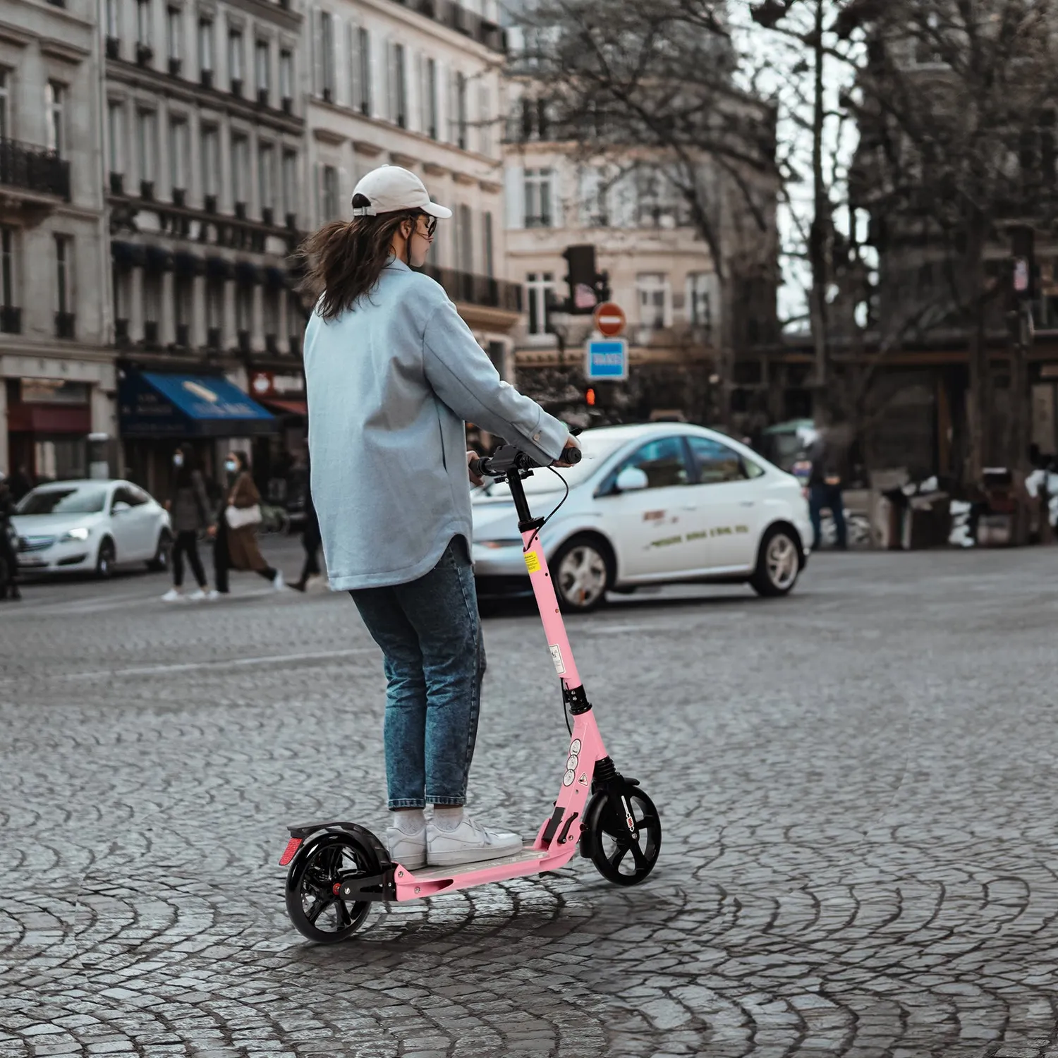 H.yeed Kick sparkcykel 200mm rosa skivbroms