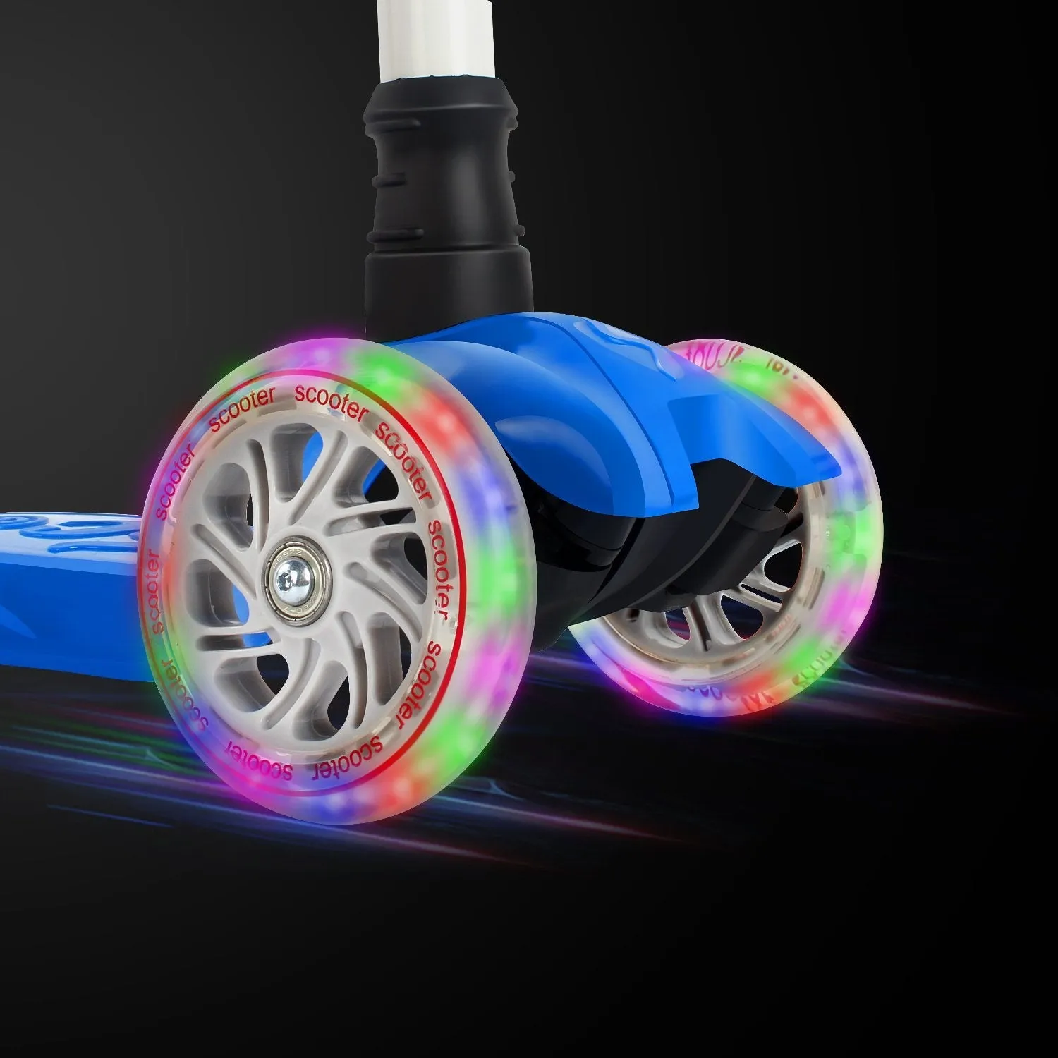 BELEEV 3-hjulig sparkcykel blå LED 120 mm 2-8 år