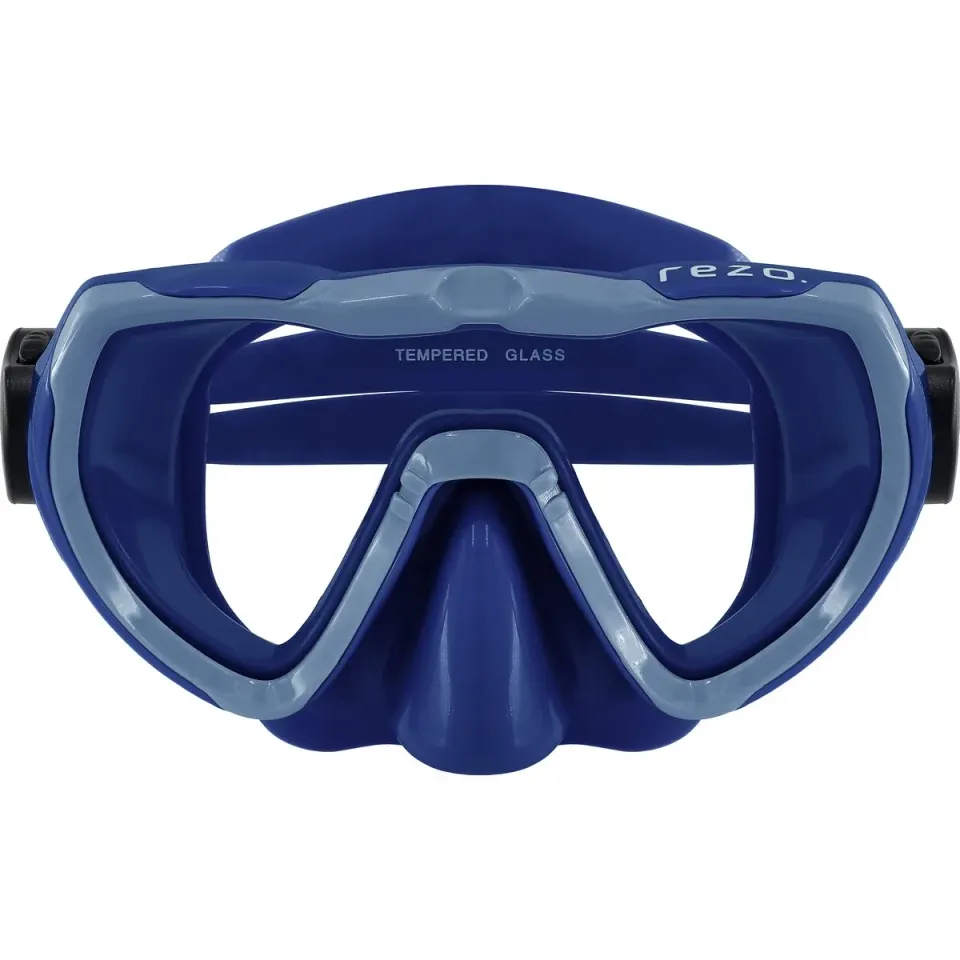 Rezo Matira Jr dykmask barn blå härdat glas