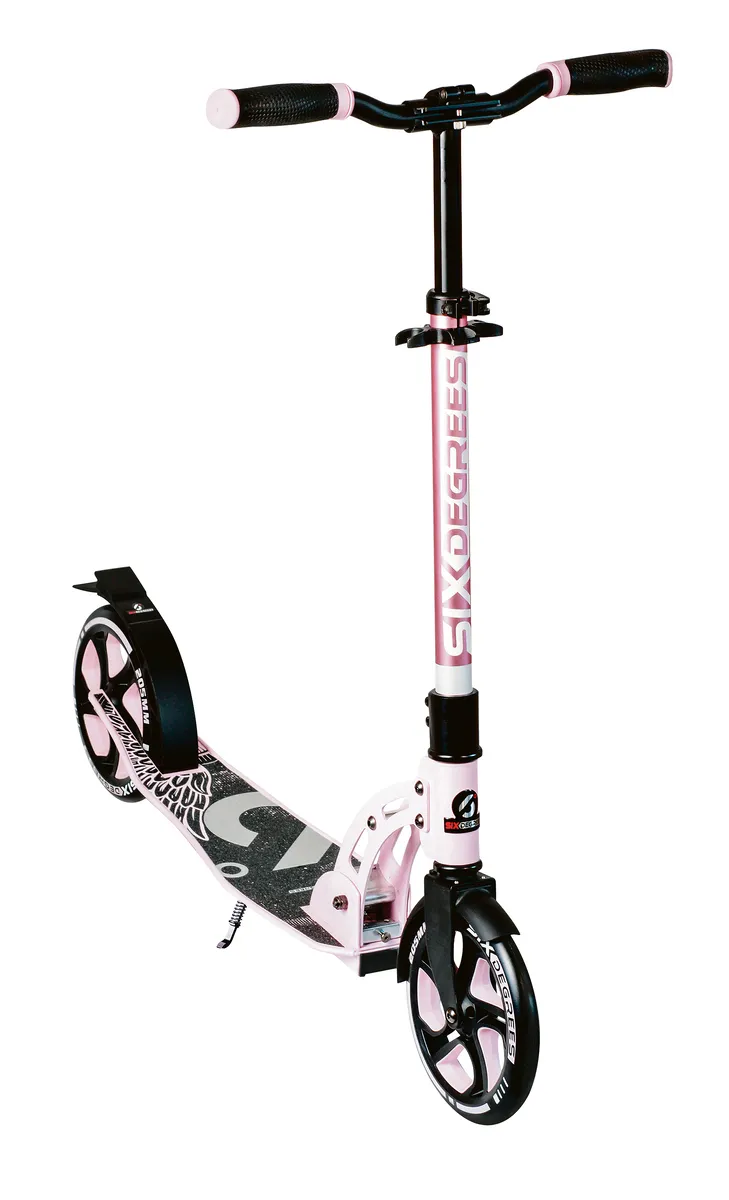 SIX DEGREES Aluminium Scooter 205 mm sparkcykel pastellrosa hopfällbar