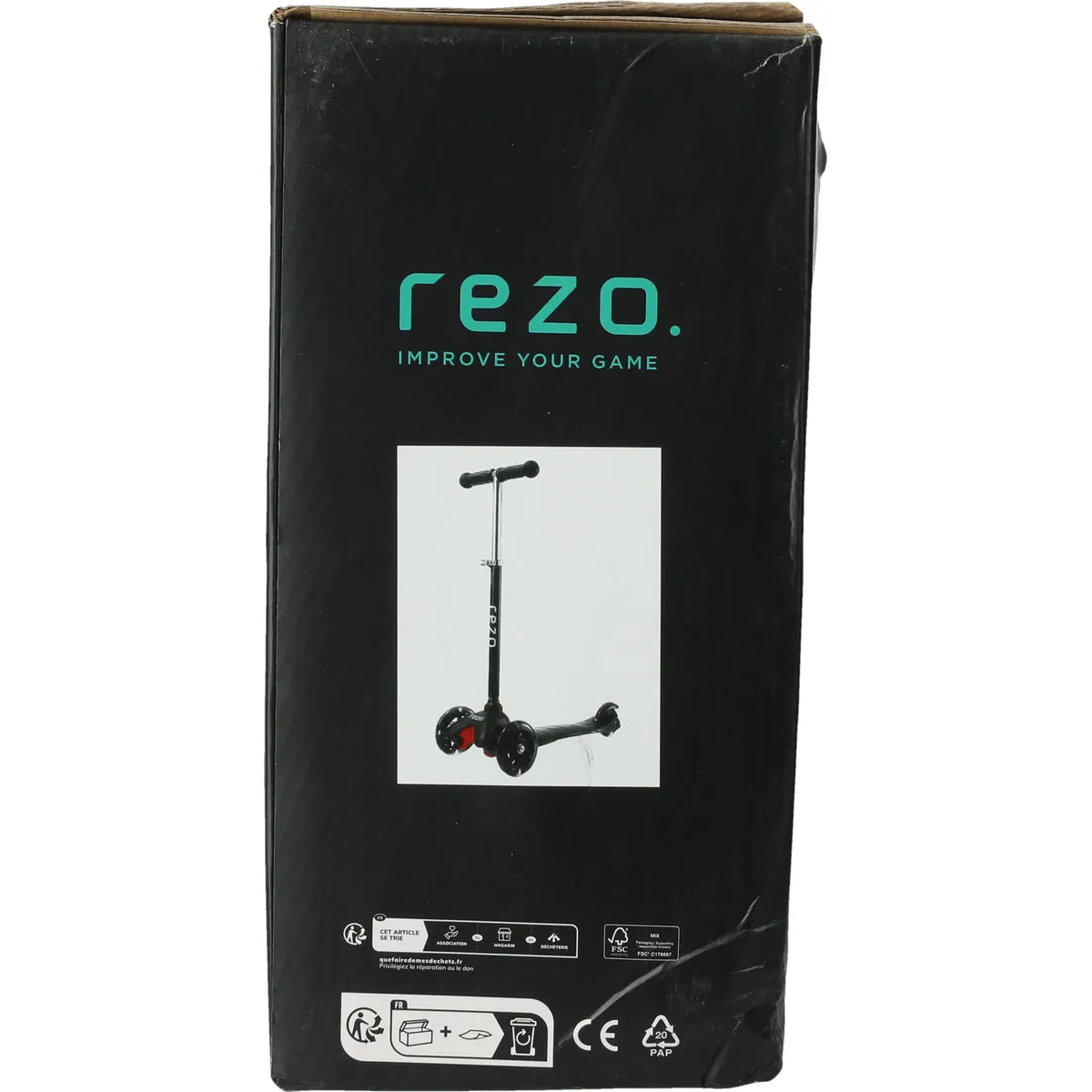 Rezo 3-hjulig barnsparkcykel Black LED-hjul 50kg