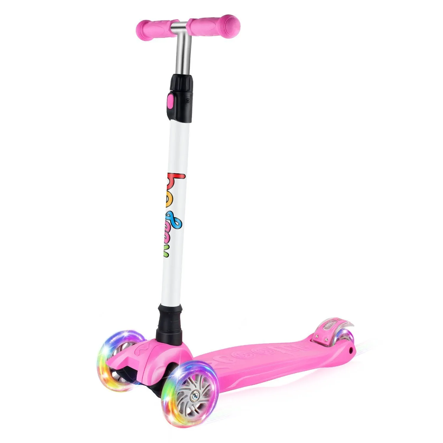 BELEEV sparkcykel 3-hjul rosa lysande hjul