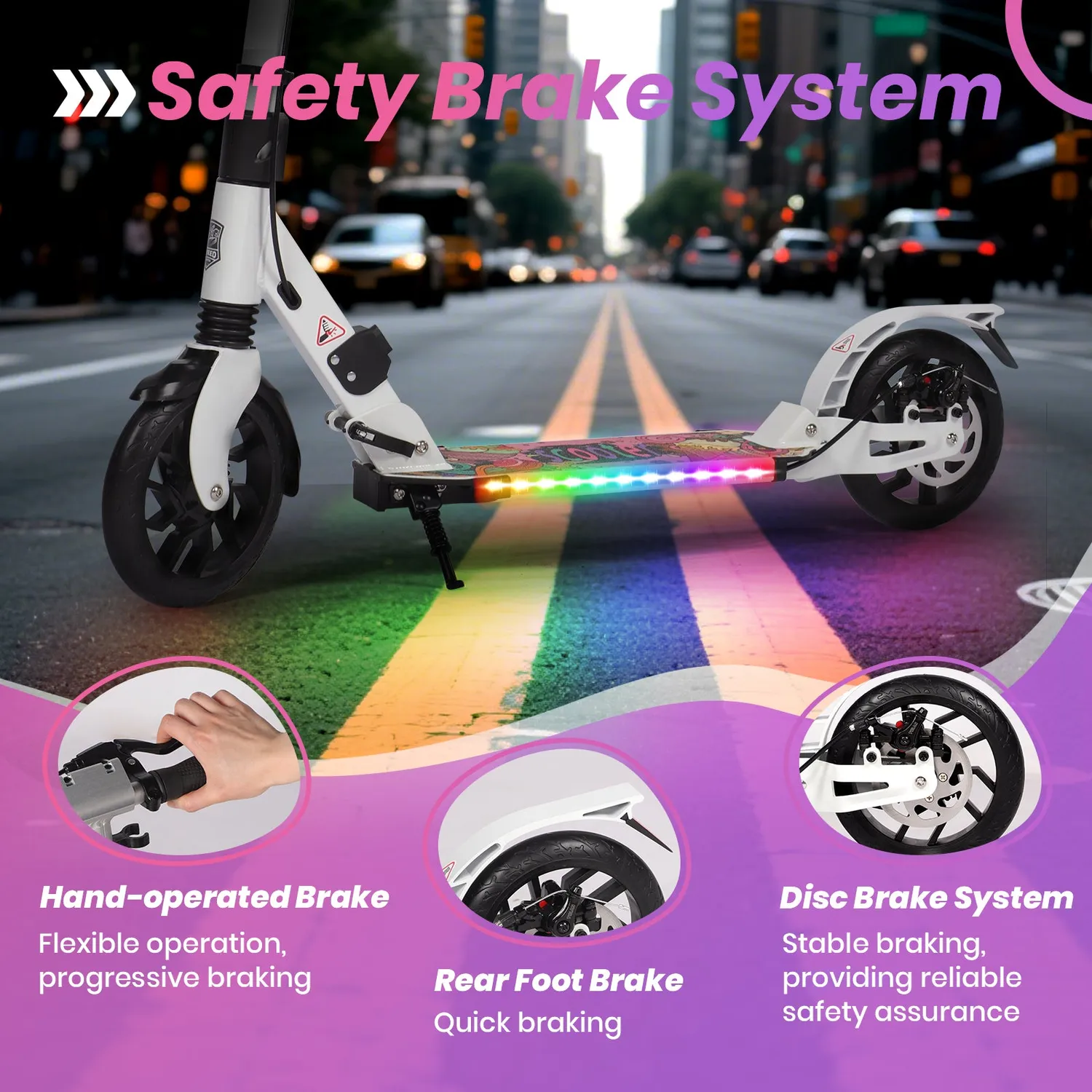 H.yeed sparkcykel LED vit 200mm skivbroms